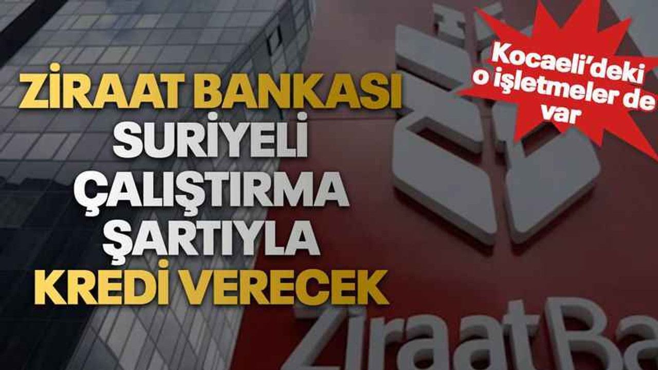 Ziraat Bankası Suriyeli çalıştırma şartıyla kredi verecek